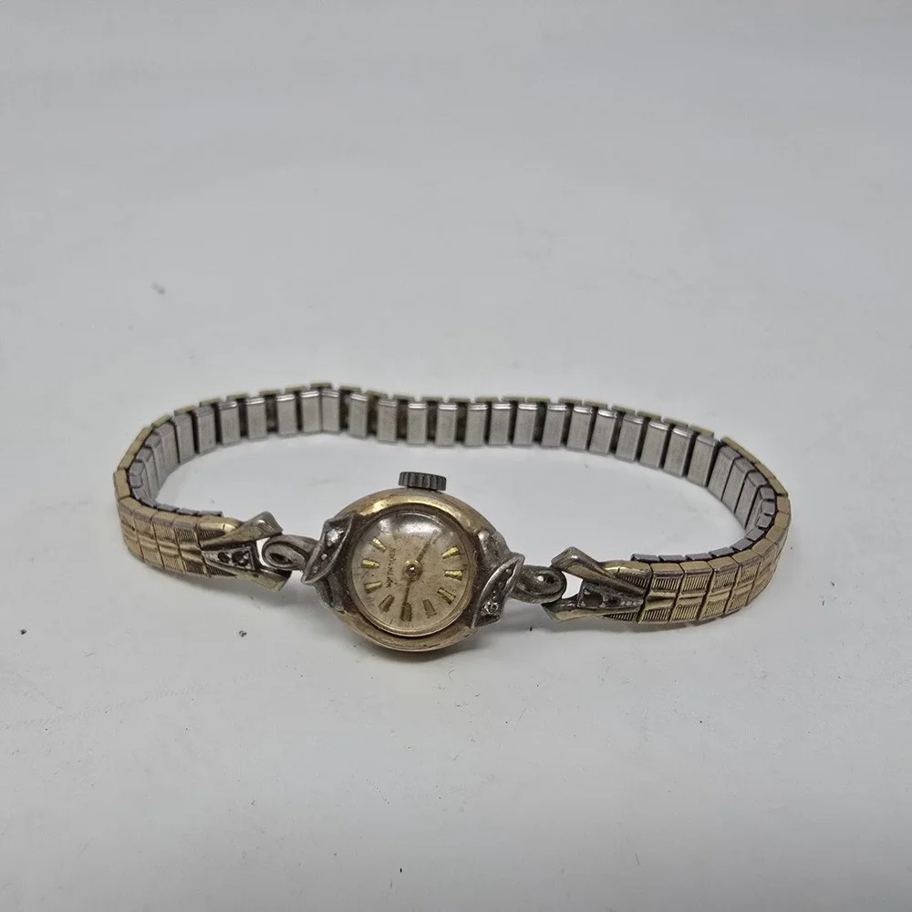 Vintage Wittnauer 10K Gold Filled Bezel Watch Speidel Expansion Band Two Tone